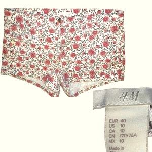 H&M Floral Jean Shorts